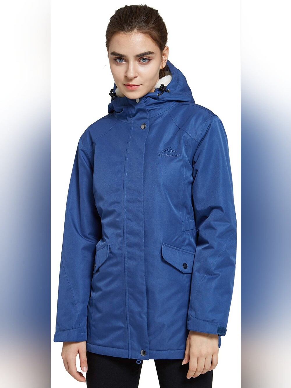 Women's Waterproof & Windproof Ski Hooded Jacket Winter Fleece Parka Rain Coat M
